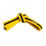 Yellow Martial Arts Belt with Black Stripe USA