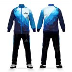 black and blue track suit